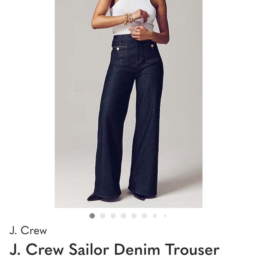 J. Crew Dark Indigo Wide-Leg Sailor Jeans